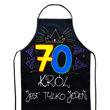 [Fb07-70] Fartuszek bawełniany KRÓL JEST TYLKO JEDEN na 70
